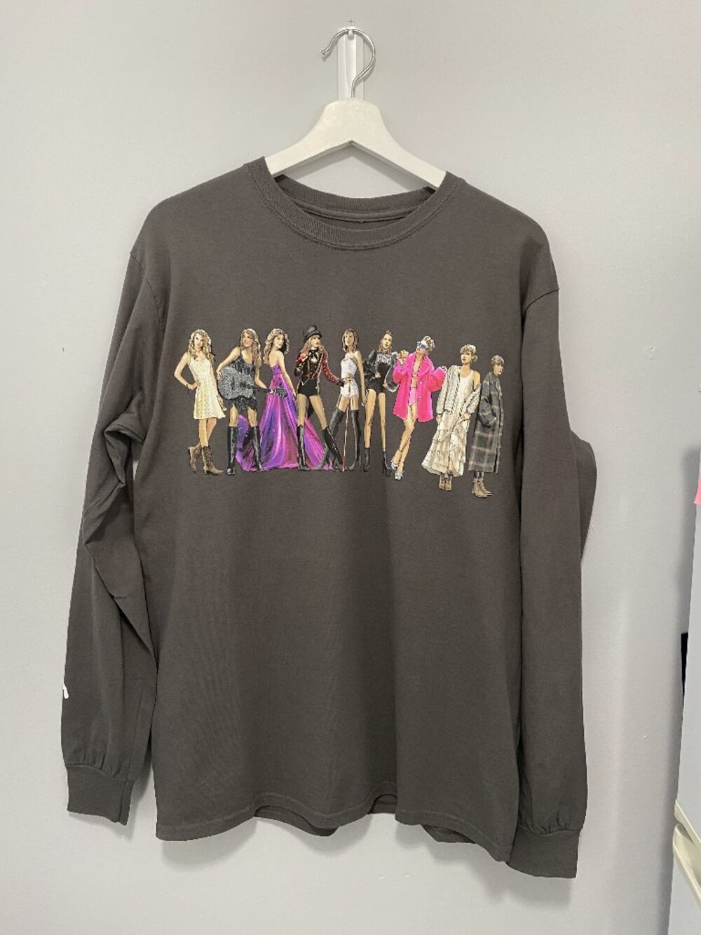 Taylor Swift tee: Eras Charcoal Long Sleeve